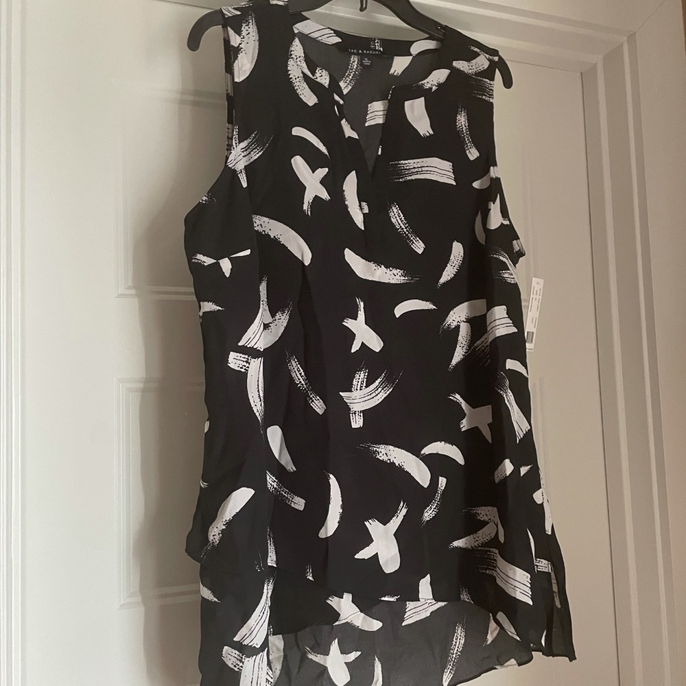Zac and Rachel black and white sleeveless top